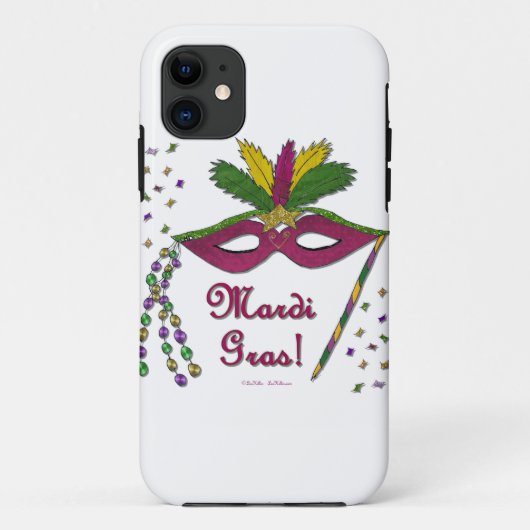 Mardi Gras Mask Feather Beads Case-Mate iPhone Case (Achterkant)