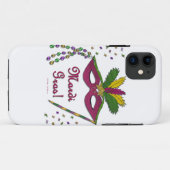Mardi Gras Mask Feather Beads Case-Mate iPhone Case (Achterkant (horizontaal))