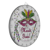 Mardi Gras Mask Feather Beads Dartbord (Voorkant Links)