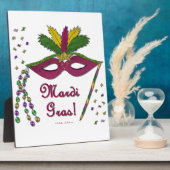 Mardi Gras Mask Feather Beads Fotoplaat (Zijkant)