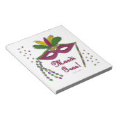 Mardi Gras Mask Feather Beads Notitieblok (Schuin)