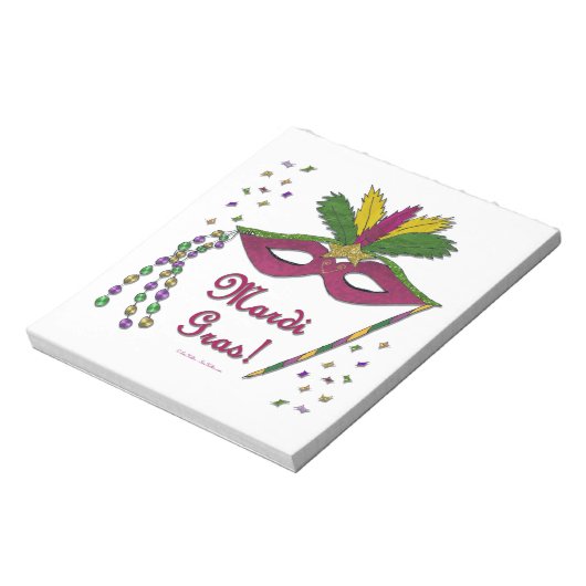 Mardi Gras Mask Feather Beads Notitieblok (Linkerzijde)