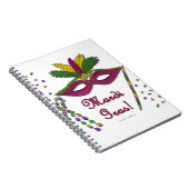 Mardi Gras Mask Feather Beads Notitieboek (Rechterzijde)