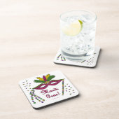 Mardi Gras Mask Feather Beads Onderzetter (Rechterzijde)