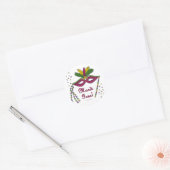 Mardi Gras Mask Feather Beads Ronde Sticker (Envelop)