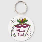Mardi Gras Mask Feather Beads Sleutelhanger (Voorkant)