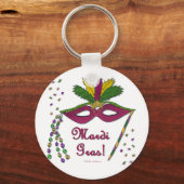 Mardi Gras Mask Feather Beads Sleutelhanger (Voorkant)