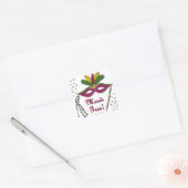 Mardi Gras Mask Feather Beads Vierkante Sticker (Envelop)