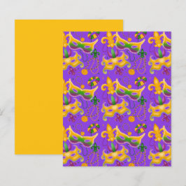 Mardi Gras Mask Fleur de Lis Beads King Cake