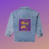 Mardi Gras Mask Fleur de Lis Beads King Cake Denim Jacket