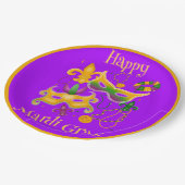 Mardi Gras Mask Fleur de Lis Beads King Cake Papieren Bordje (Gekanteld)