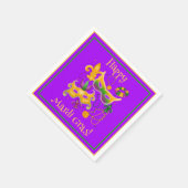 Mardi Gras Mask Fleur de Lis Beads King Cake Servet (Hoek)