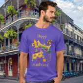 Mardi Gras Mask Fleur de Lis Beads King Cake T-shirt