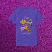 Mardi Gras Mask Fleur de Lis Beads King Cake T-shirt