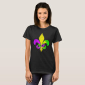 Mardi Gras Mask Fleur de Lis New Orleans Carnaval T-shirt (Voorkant volledig)