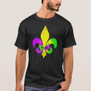 Mardi Gras Mask Fleur De Lis New Orleans Carnaval T-shirt