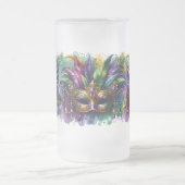 Mardi Gras Mask Frosted Glass Mug Matglas Bierpul (Center)