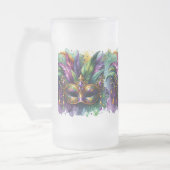 Mardi Gras Mask Frosted Glass Mug Matglas Bierpul (Links)