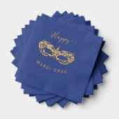 Mardi Gras Mask Gold Folie Servetten (Insitu (Gestapeld))
