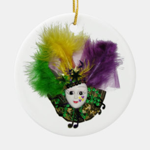 Mardi Gras Mask Gold Keramisch Ornament