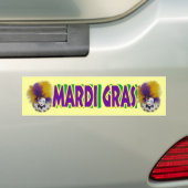 Mardi Gras Mask Gold Tulle Bumpersticker (Op auto)