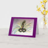 Mardi Gras Mask Greeting of Note Cards Kaart (Gele Bloem)