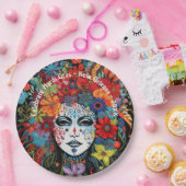 Mardi Gras Mask & Headdress Custom Text Party Papieren Bordje (Feest)