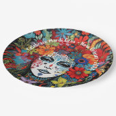 Mardi Gras Mask & Headdress Custom Text Party Papieren Bordje (Gekanteld)
