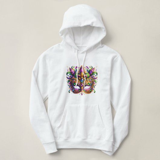 Mardi Gras Mask Hoodie (Design voorkant)