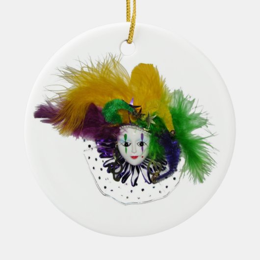 Mardi Gras Mask Jester Keramisch Ornament (Voorkant)