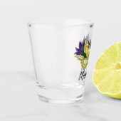 Mardi Gras Mask Jouw tekst Shot Glas (Links)