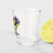 Mardi Gras Mask Jouw tekst Shot Glas (Rechts)