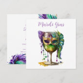 Mardi Gras Mask Kaart (Voorkant / Achterkant)