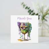 Mardi Gras Mask Kaart (Staand voorkant)