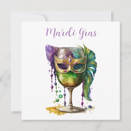 Mardi Gras Mask Kaart (Voorkant)