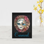 Mardi Gras Mask Kaart (Gele Bloem)