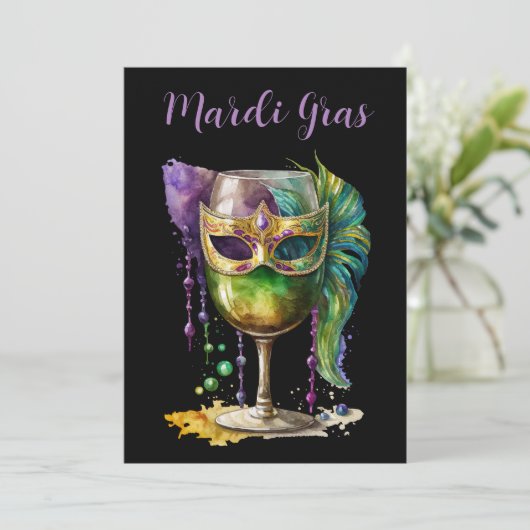 Mardi Gras Mask Kaart (Staand voorkant)
