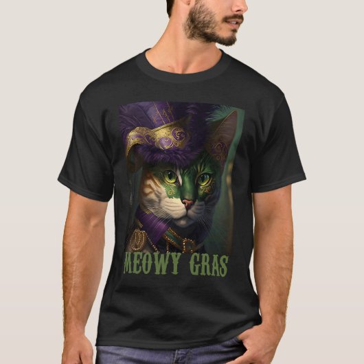 Mardi Gras Mask Kat T-shirt (Voorkant)