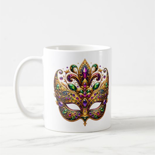Mardi Gras Mask Koffiemok (Links)
