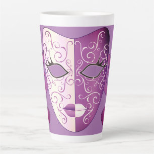 Mardi Gras Mask Latte Mok 17 oz