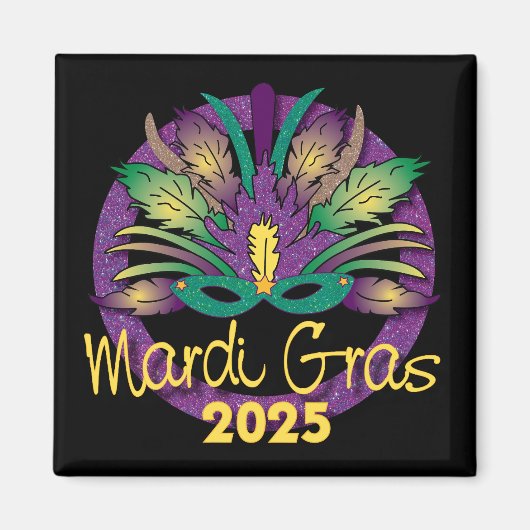 Mardi Gras Mask Magnet - 2025 (Voorkant)