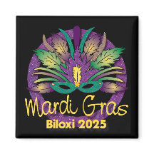 Mardi Gras Mask Magnet - 2025 - Biloxi, MS