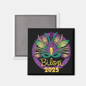 Mardi Gras Mask Magnet - 2025 - Biloxi, MS (Voorkant / Achterkant)