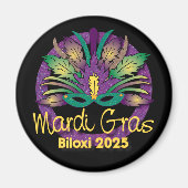 Mardi Gras Mask Magnet - 2025 - Biloxi, MS (Voorkant)