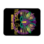 Mardi Gras Mask Magnet - 2025 - Biloxi, MS Magneet (Horizontaal)