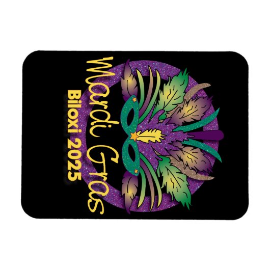 Mardi Gras Mask Magnet - 2025 - Biloxi, MS Magneet (Horizontaal)