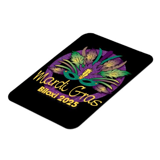 Mardi Gras Mask Magnet - 2025 - Biloxi, MS Magneet (Linkerzijde)