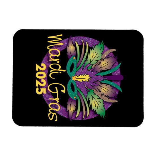 Mardi Gras Mask Magnet - 2025 Magneet (Horizontaal)