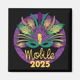 Mardi Gras Mask Magnet - 2025 - Mobiel, AL
