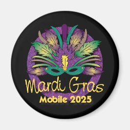 Mardi Gras Mask Magnet - 2025 - Mobiel, AL